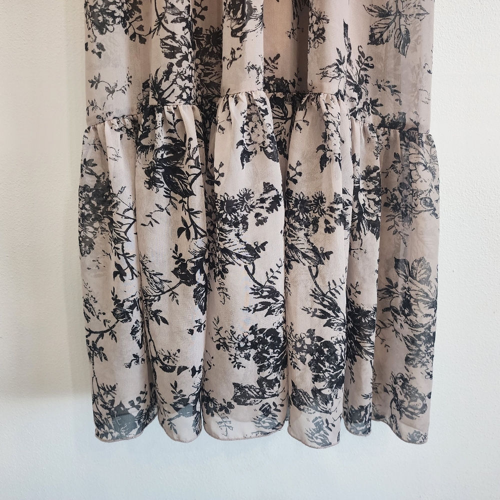 Kate and Lily Black Floral Dress 16W Flutter Sleeve Smocked Waist Boho EUC - Picture 6 of 11